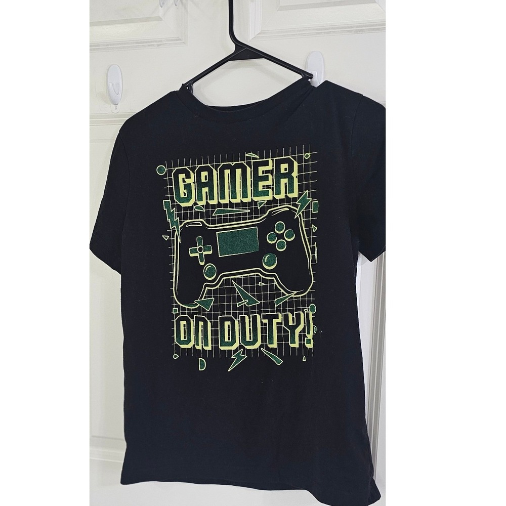 Thereabouts Boys Gamer On Duty Graphic T-Shirt Black XL 18/20 Green Controller